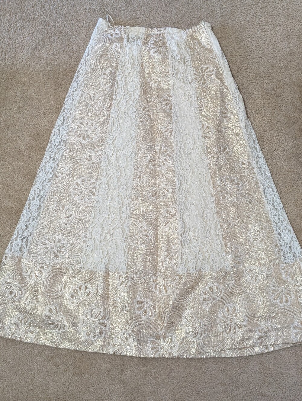 Women's Ivory Lace A-Line Skirt